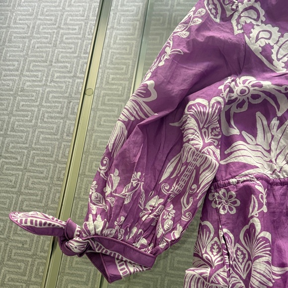 Farm Rio Purple and White Floral Dress - Picture 2 of 5